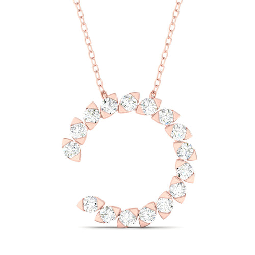 1/2 Ctw Faux Marquise Open Circle Lab Grown Fashion Pendant