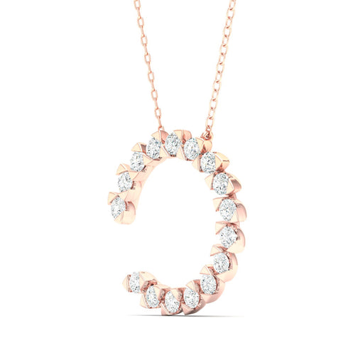 1/2 Ctw Faux Marquise Open Circle Lab Grown Fashion Pendant