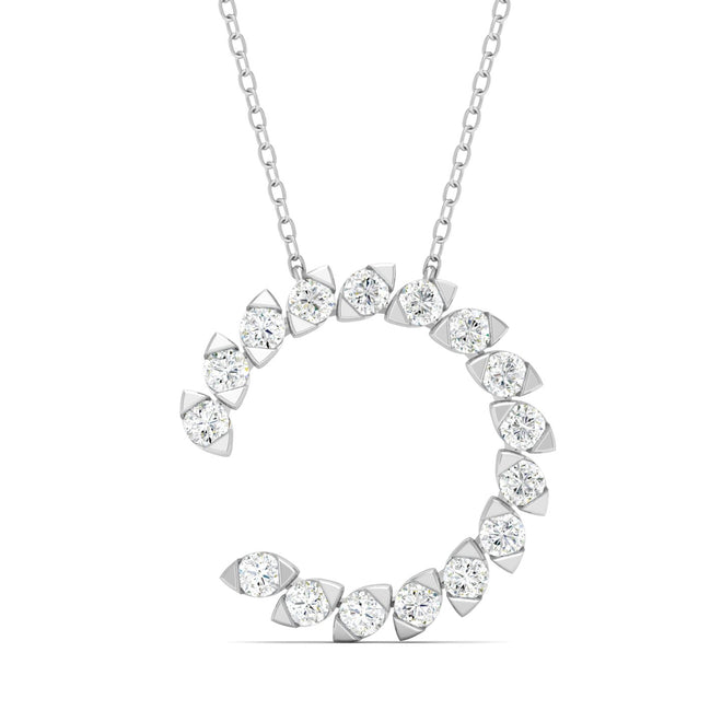 1/2 Ctw Faux Marquise Open Circle Fashion Pendant
