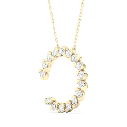 1/2 Ctw Faux Marquise Open Circle Lab Grown Fashion Pendant