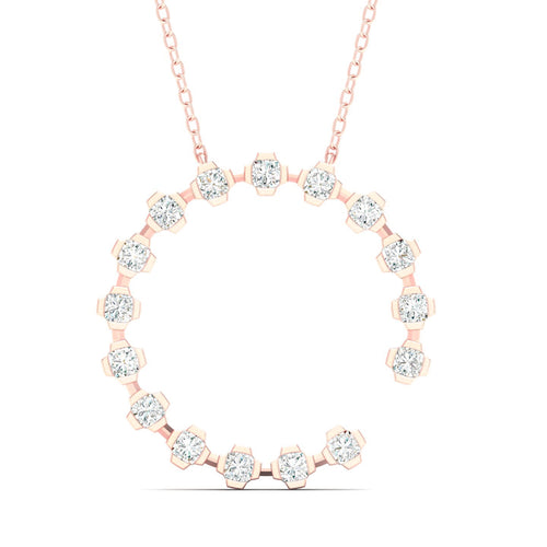 1/2 Faux Oval Open Circle Lab Grown Fashion Pendant