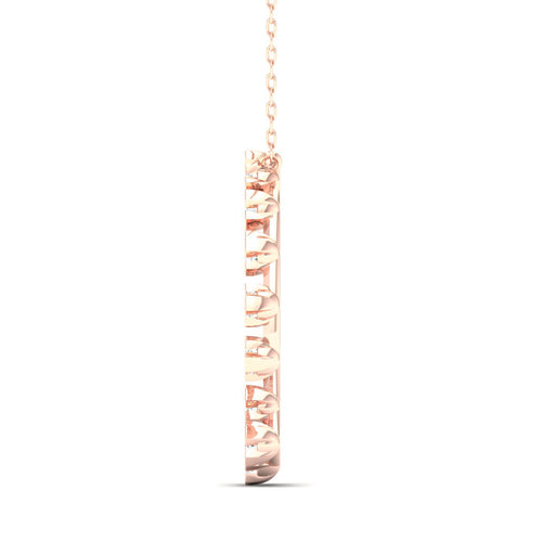 1/2 Faux Oval Open Circle Lab Grown Fashion Pendant