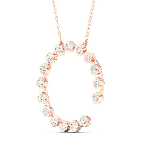 1/2 Faux Oval Open Circle Lab Grown Fashion Pendant