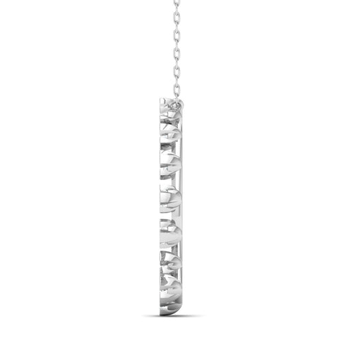1/2 Faux Oval Open Circle Lab Grown Fashion Pendant