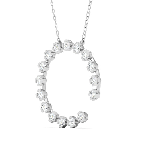 1/2 Faux Oval Open Circle Lab Grown Fashion Pendant