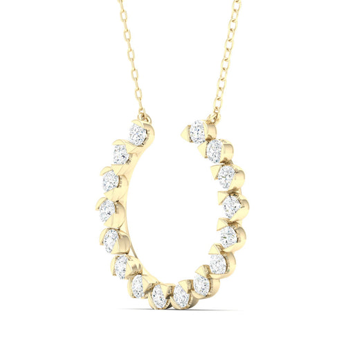 1/2 Ctw Faux Pear Open Circle Lab Grown Fashion Pendant