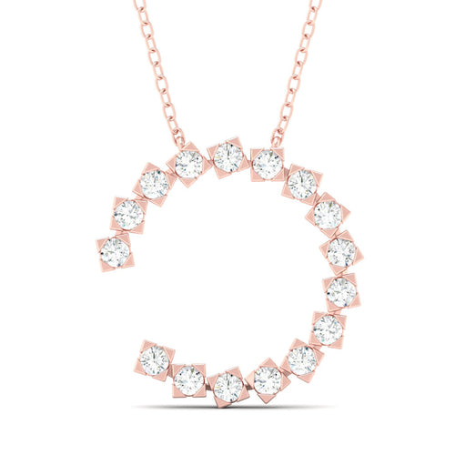1/2 Faux Princess Open Circle Lab Grown Fashion Pendant