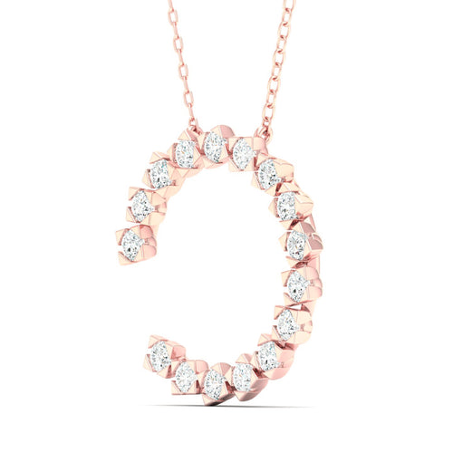 1/2 Faux Princess Open Circle Lab Grown Fashion Pendant