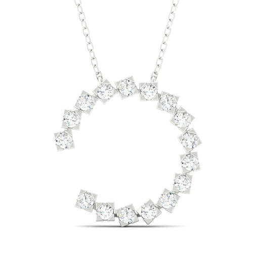 1/2 Faux Princess Open Circle Lab Grown Fashion Pendant