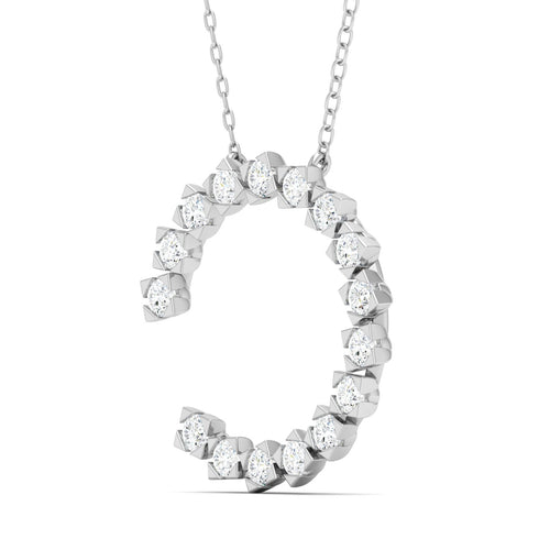 1/2 Faux Princess Open Circle Lab Grown Fashion Pendant