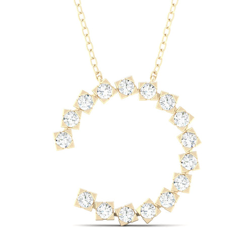 1/2 Faux Princess Open Circle Lab Grown Fashion Pendant