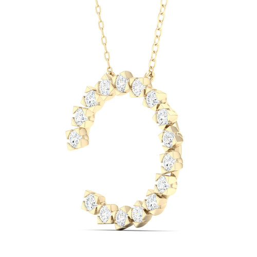 1/2 Faux Princess Open Circle Lab Grown Fashion Pendant