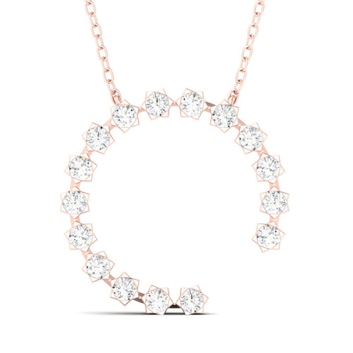 1/2 Ctw Faux Starry Open Circle Lab Grown Fashion Pendant