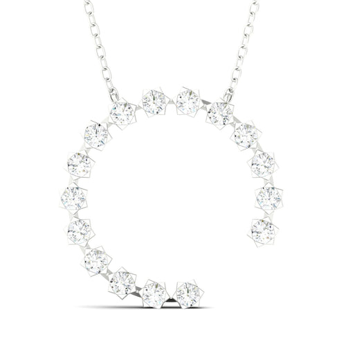 1/2 Ctw Faux Starry Open Circle Lab Grown Fashion Pendant
