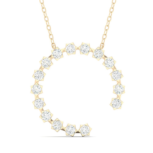 1/2 Ctw Faux Starry Open Circle Lab Grown Fashion Pendant