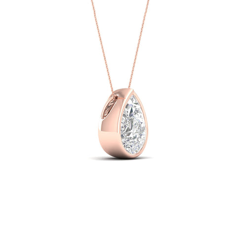 1 ctw Pear Bezel Set Solitaire Lab Grown Pendant
