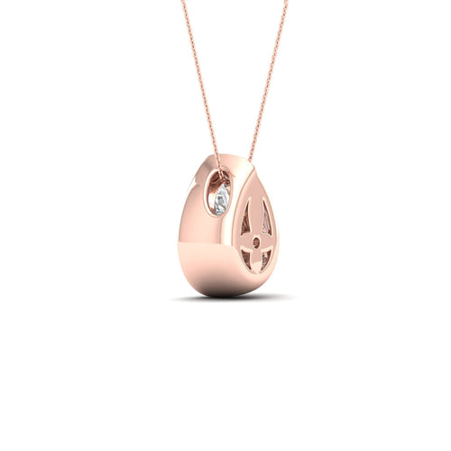 1 ctw Pear Bezel Set Solitaire Lab Grown Pendant