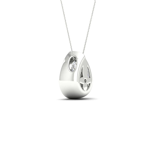 1 ctw Pear Bezel Set Solitaire Lab Grown Pendant