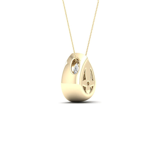 1 ctw Pear Bezel Set Solitaire Lab Grown Pendant