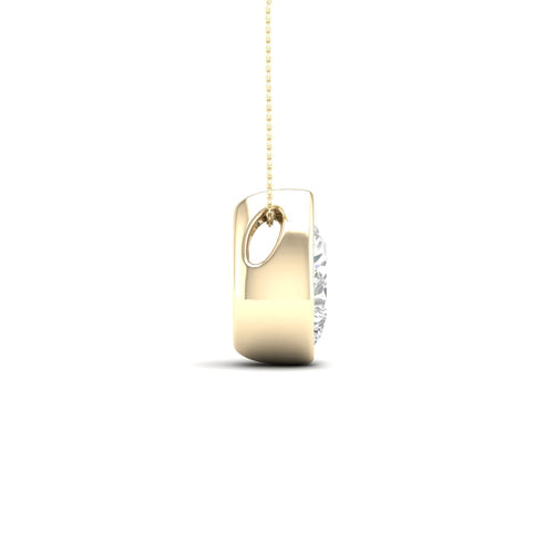 1 ctw Pear Bezel Set Solitaire Lab Grown Pendant