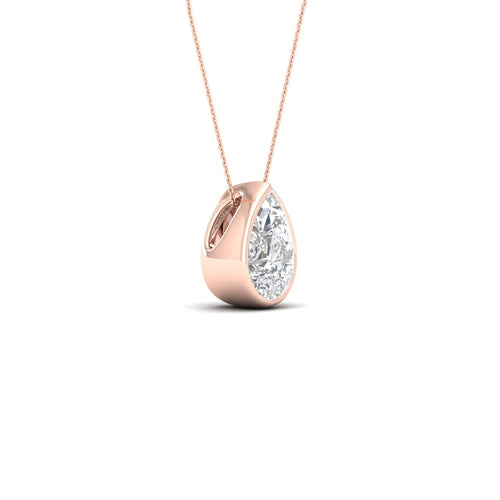 1/2 ctw Pear Bezel Set Solitaire Lab Grown Pendant