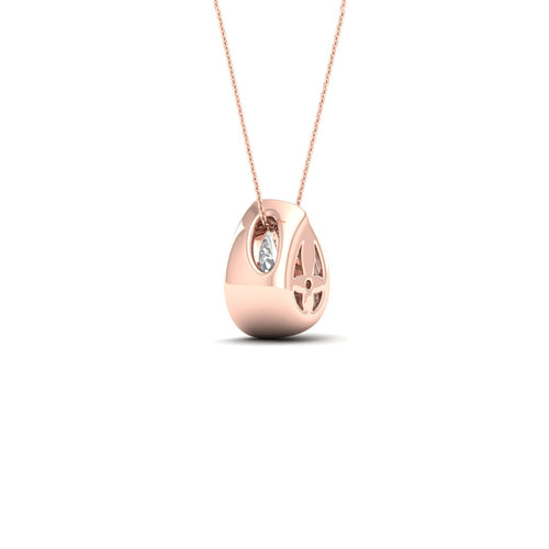 1/2 ctw Pear Bezel Set Solitaire Lab Grown Pendant