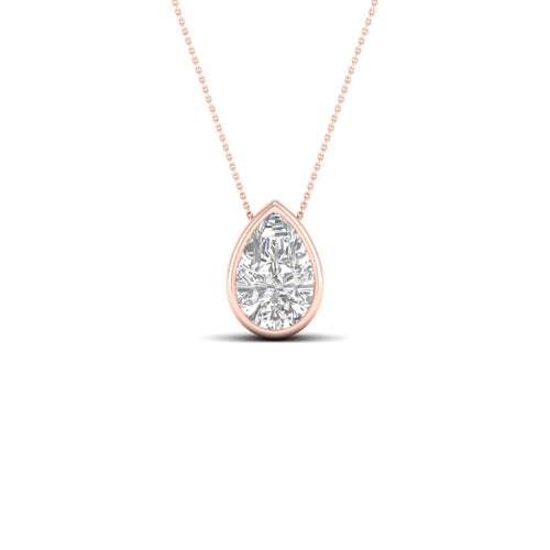 1/2 ctw Pear Bezel Set Solitaire Lab Grown Pendant
