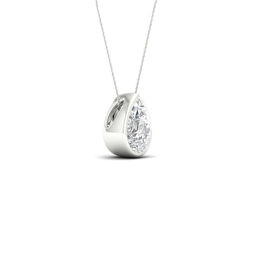 1/2 ctw Pear Bezel Set Solitaire Lab Grown Pendant
