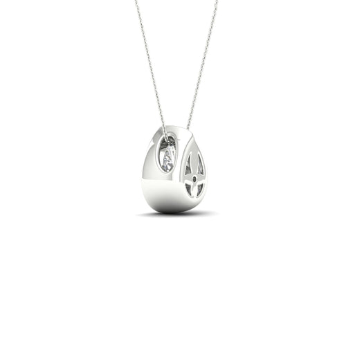 1/2 ctw Pear Bezel Set Solitaire Lab Grown Pendant