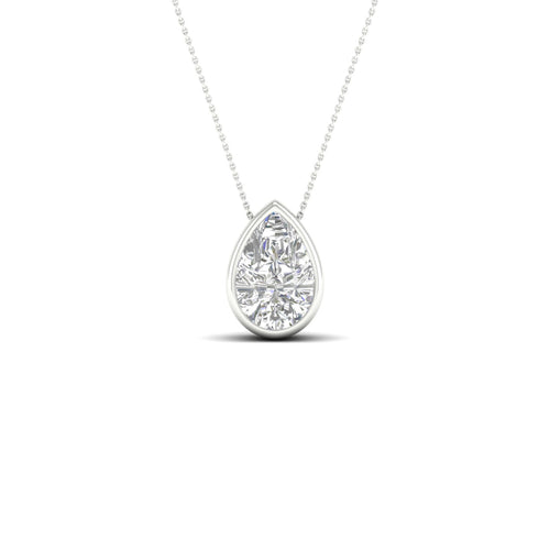 1/2 ctw Pear Bezel Set Solitaire Lab Grown Pendant