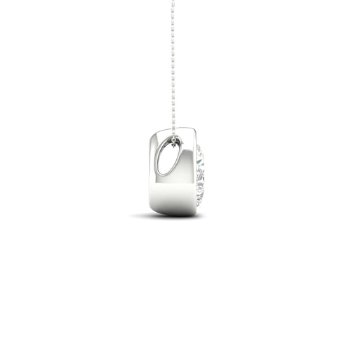 1/2 ctw Pear Bezel Set Solitaire Lab Grown Pendant