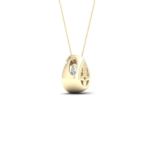 1/2 ctw Pear Bezel Set Solitaire Lab Grown Pendant