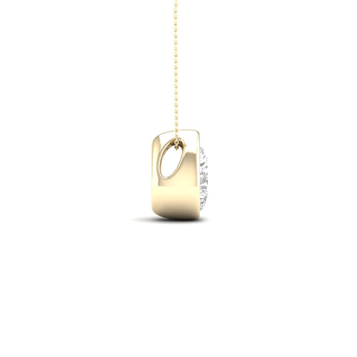 1/2 ctw Pear Bezel Set Solitaire Lab Grown Pendant