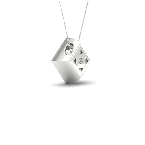 1 1/2 ctw Princess Bezel Set Solitaire Lab Grown Pendant