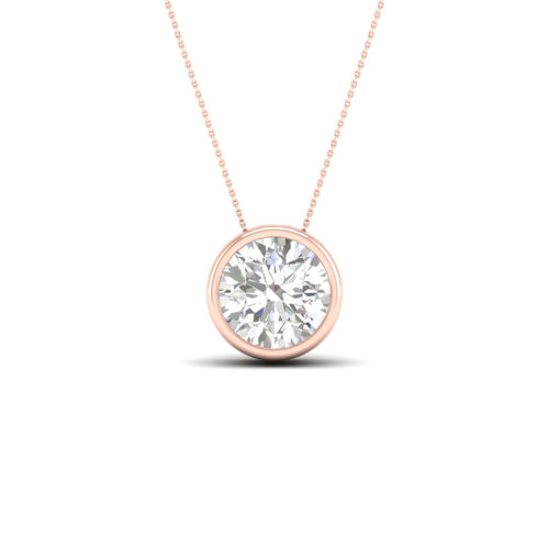1 1/2 ctw Round Bezel Set Solitaire Lab Grown Pendant