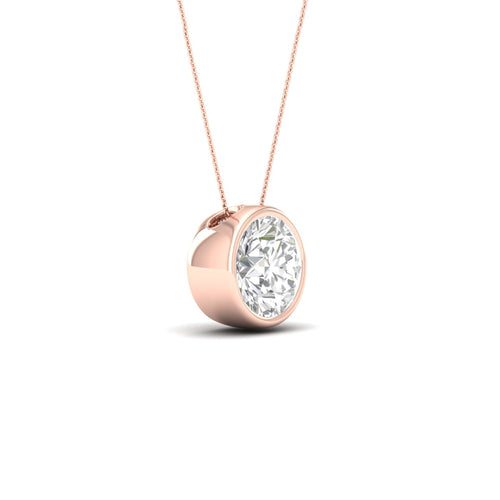 1 1/2 ctw Round Bezel Set Solitaire Lab Grown Pendant