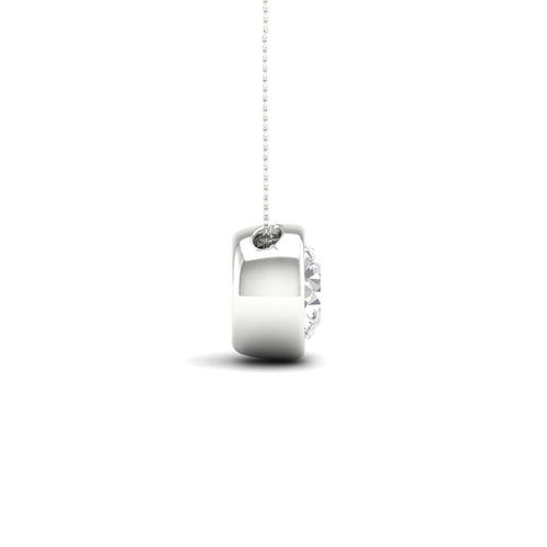 1 1/2 ctw Round Bezel Set Solitaire Lab Grown Pendant