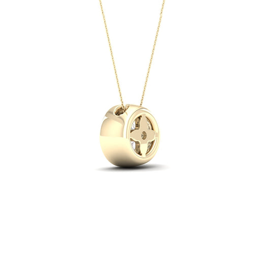 1 1/2 ctw Round Bezel Set Solitaire Lab Grown Pendant