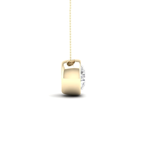1 1/2 ctw Round Bezel Set Solitaire Lab Grown Pendant