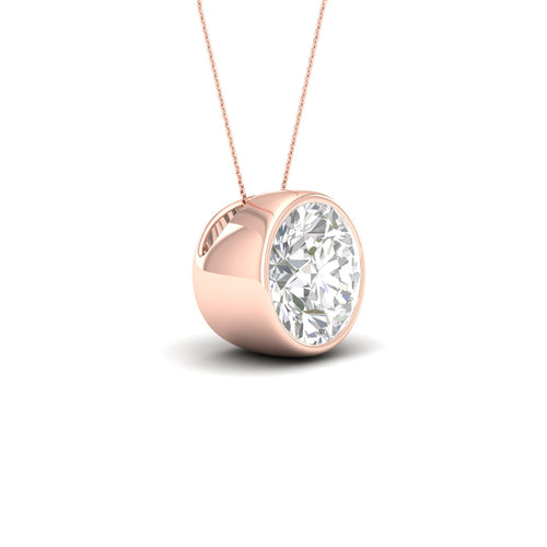 2 ctw Round Bezel Set Solitaire Lab Grown Pendant