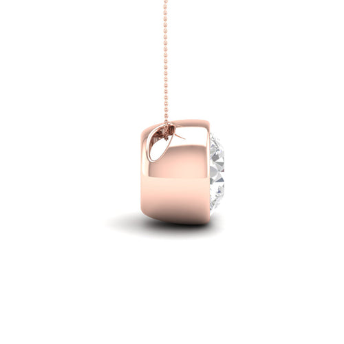 2 ctw Round Bezel Set Solitaire Lab Grown Pendant