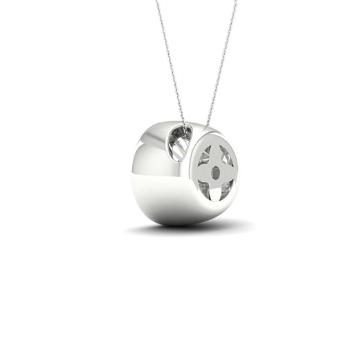 2 ctw Round Bezel Set Solitaire Lab Grown Pendant