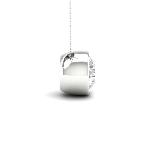 2 ctw Round Bezel Set Solitaire Lab Grown Pendant