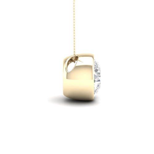 2 ctw Round Bezel Set Solitaire Lab Grown Pendant