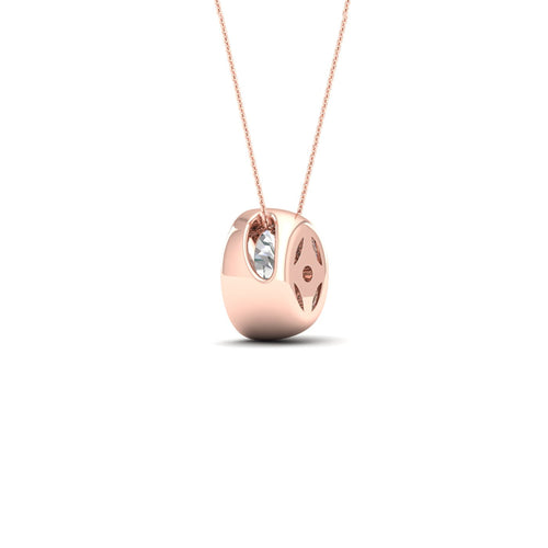 1/2 ctw Oval Bezel Set Solitaire Lab Grown Pendant