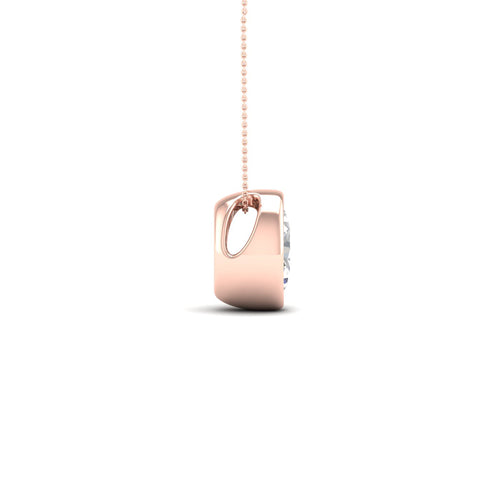1/2 ctw Oval Bezel Set Solitaire Lab Grown Pendant