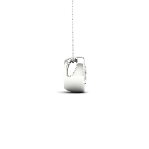 1/2 ctw Oval Bezel Set Solitaire Lab Grown Pendant