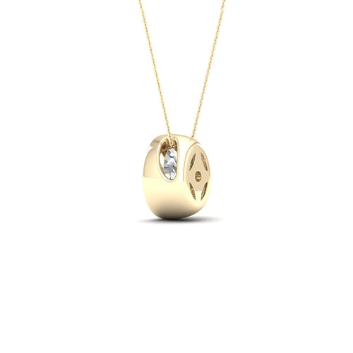 1/2 ctw Oval Bezel Set Solitaire Lab Grown Pendant