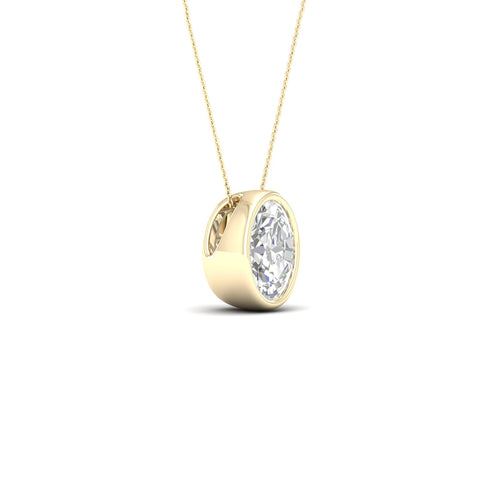 1/2 ctw Oval Bezel Set Solitaire Lab Grown Pendant