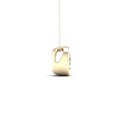 1/2 ctw Oval Bezel Set Solitaire Lab Grown Pendant